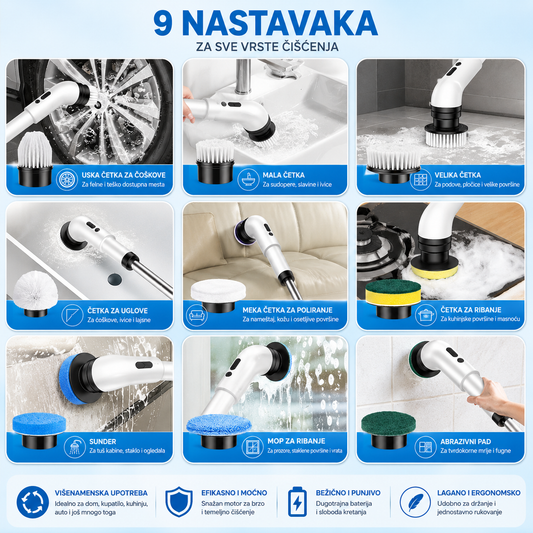 9 u 1 Elektricna cetka za ciscenje