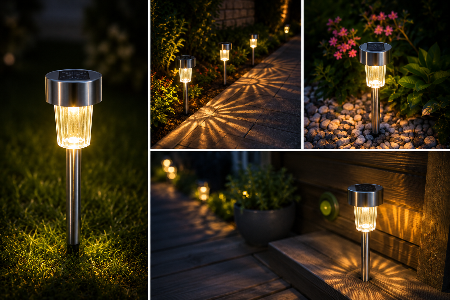 Solarne lampe od inox LED solarne lampe set 10 kom