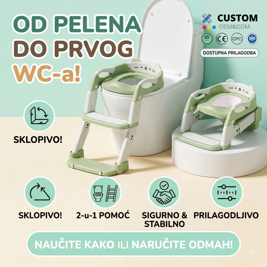 Dečija WC daska sa stepenicama | Adapter za WC šolju sa stepenikom